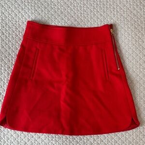 J. Crew Vibrant Red Mini Skirt 100% Wool NWT